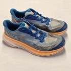 Hoka One One Clifton 9 Youth Running Shoes Blue Orange Sneakers Size 7md
