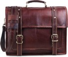 New Men s Genuine Vintage Brown Leather Messenger Shoulder Laptop Bag Briefcase