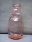 Vintage Pink Brookfield Double Side Face Baby Top Quart 9 1 2  Glass Bottle