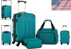 Chicago Teal Hardside Expandable Spinner Luggage Set - 3 Piece Travel Elegance
