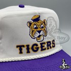Lsu Tigers Hat Vintage Retro Purple white Trucker Rope Cap 90s Geaux Tigers