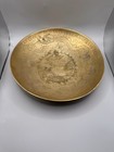 Vintage Chinese Solid Brass Bowl  3 1 Lbs  Engraved Design With Dragons D 12   