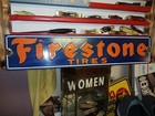 Vintage Large Firestone Tires Auto Advertising Porcelain Service Sign Gas Oil