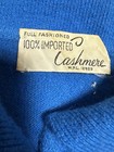 Vintage 1950 60s Blue Cashmere Collared Neck Sweater Woman   s Small