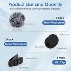 Mini Wireless Furry Windscreen   Foam Cover Set For Lavalier Microphone     