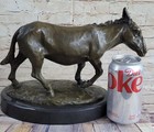 Donkey Mule Pony Bronze Metal Statue Sculpture Figure Decor Art On Marble Base