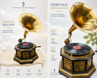 Antique Fully Functional Wind-up Gramophone Phonograph Record Player Vintage