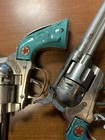 Leslie Henry Cap Guns Holster Set Rare Turquoise Colored Grips Vintage Cap Guns