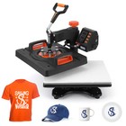 Heat Press Machine 12 x15  6in1 Sublimation Transfer T-shirt Mug Plate Hat Blue