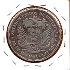 Venezuela Coin  fuerte  5 Bolivares Bs 1905 Silver  900 37 2mm 25gr  Km 24