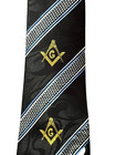 Masonic Black Master Mason Square Compass Necktie Freemason Striped Tie New 