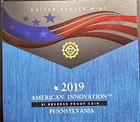 2019  American Innovation  1  Pennsylvania Reverse Proof Dollar Coin  Ogp coa