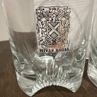 Chivas Regal Scotch Whiskey Rocks Glasses Gold Shield Logo Cut Glass Set Of 2