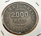 1910 Brazil Silver 2000 Reis Crown Coin