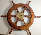 Ship s Wheel Wood   Brass Nautical Maritime For Home  Boat  Pool  Or Beach House