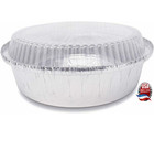 Disposable Aluminum Foil Pan Baking Oven Safe Round 7  With Dome Clear Lids