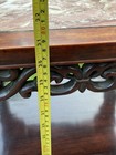 Antique Chinese Carved Hardwood Table Marble Top 19th Century Late Qing Period