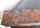 Antique Burnt Wood Jewelry Dresser Box 31-1 4  Flemish  Pyrography 1905 Signed
