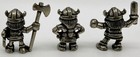 3 Vintage Tinn-per Norway Pewter Viking Men Warrior Figurines  Sword  Axe   Girl
