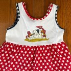 Vtg Girls Disney 101 Dalmatians Sun Dress Sz 6 Red White Blue 4th Of July Stars