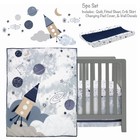 Lambs   Ivy Sky Rocket 5-piece Blue Galaxy space Nursery Baby Crib Bedding Set