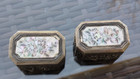 Antique  Lot Of 2 Chinese Export Silver Box  Signed With Mother Of Pearl Top  2