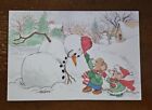 Vintage  Suzy s Zoo Blank Christmas Card  Cute Mice Building A Snowman  Unused