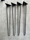 Vintage Set Of 4 Mid Century Modern Solid Iron Hairpin Table Legs 28 3 8  Used