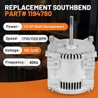 1 2hp Convection Oven Blower Motor 1194780 For Southbend Range 300 400 Slg Gb Gs