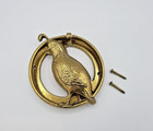 Brass Quail Bird Door Knocker     5    Diameter     Vintage Classic Look