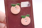 New Ceramic Peach Buttons The Button Collection Hand-painted Fruit Crafts Vtg