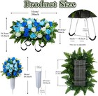 Artificial Cemetery Flowers Saddle Grave Memorial Rose Flowers With Vase For