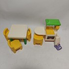 Little Tikes Vintage Dollhouse Furniture Kitchen Island - Table Chairs - Vacuum