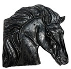 Antique  vtg Cast Wrought Iron Horse Gate Plaque Equestrian Architecture Salvage