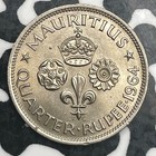 1964 Mauritius 1 4 Rupee Lot f7231 High Grade  Beautiful 