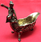 Sterling Silver 2 75  Cherub Boat Salt Cellar   Open Salt