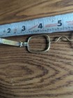 Square Civil War Era Spectacles Slide Temple Pin Style Glasses Antiquegold Color