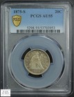 1875 S Silver Twenty Cent Piece 20c Pcgs Au 55  beautiful Toning    