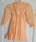Polly Flinders Vintage 70 s Peach Hand Smocked Dress Size 6