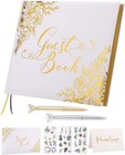 Wedding Guest Book - Guest Book Wedding Reception With Pens - 9x7   Personalized