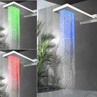 22  Chrome Shower Faucet Set Rectangle Heads Mixer 6 Body Massage Spray Jets Tap