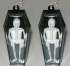 Funky Vintage Gothic Coffin Skeleton Earrings Steam Punk Vampire Costume Jewelry