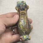 Unique Ancient Phoenician Mosaic Glass Faces Big Bead Amulet 