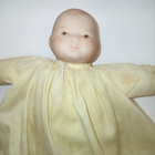 Vtg Antique Reproduction Baby Doll Bisque Porcelain 9  Hand Painted Tlc Dress