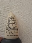  Charles W  Morgan Porcelain Sperm Whale Tooth Scrimshaw Reproduction Initialed 
