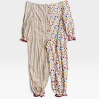 Vintage Handmade Circus Clown Costume Rainbow Dots Stripes Cosplay Halloween