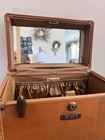Vintage Samsonite Streamlite Shwayder Bros Train Case Brown Leather Mirror 4612