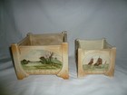 Fabulous Pair Of Antique Roseville Creamware Dutch Planters 1915
