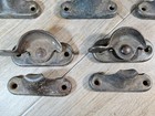 Vintage 5 Pairs Brass Latches   Catches Window Sash Locks Old