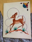 1974 Signed Original Navajo Artist Keeswood Flat Style Deer